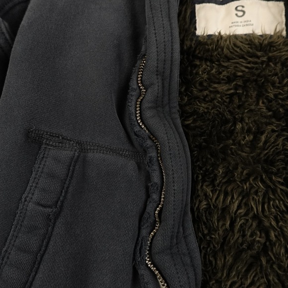 Abercrombie Fitch Indigo Lake Jacket Womens Small Fleece Lined Hooded Zip Heavy - Picture 6 of 16